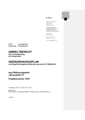 Umweltbericht - Gemeinde Pleidelsheim