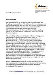 Aromamassage Die Aromatherapie ist ein Teil ... - Plettenbergschule