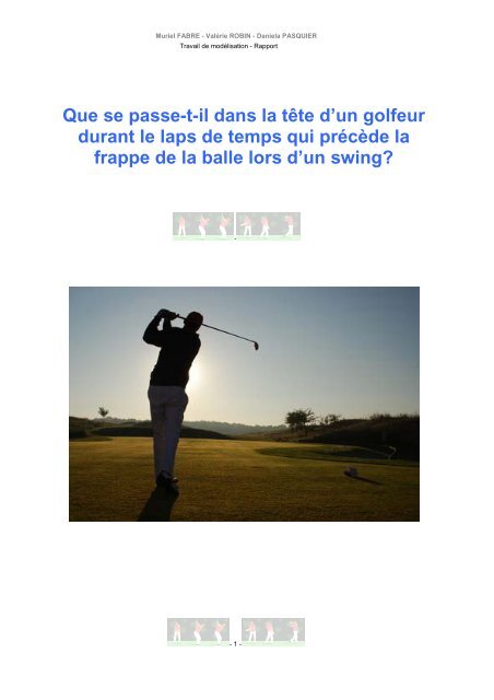 Modélisation de golfeurs - PNL Coach