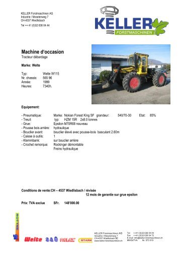 Machine d'occasion - Keller Forstmaschinen AG