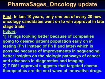 Oncology update by PharmaSages
