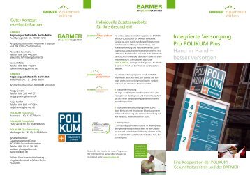 + Patientenflyer der BARMER - POLIKUM Gesundheitszentren