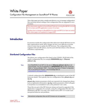 Configuration File Management on Polycom SoundPoint IP Phones