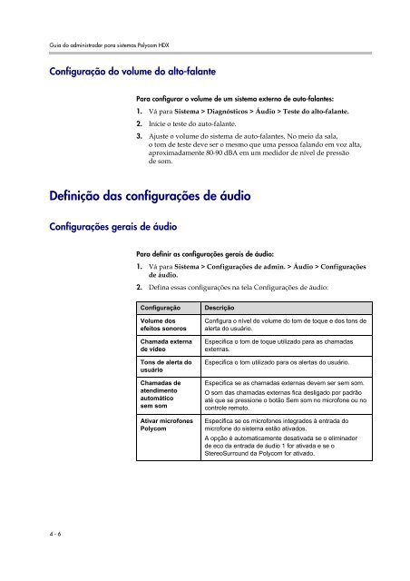 Guia do administrador para sistemas Polycom HDX