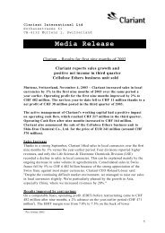 Media Release - Clariant