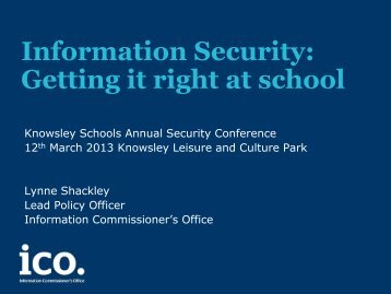 Information Security: Getting it right at school