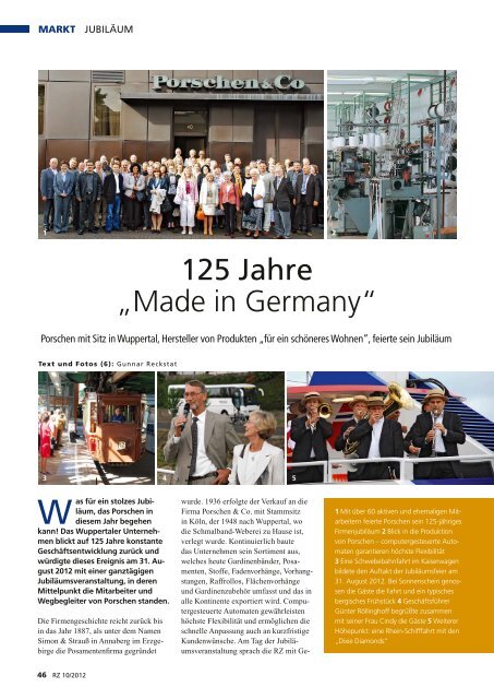 125 Jahre âMade in Germanyâ - Porschen