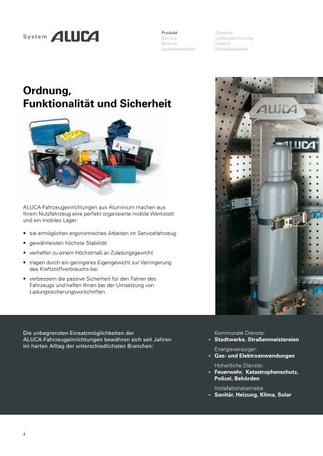 Fahrzeugeinrichtungen aus 100% Aluminium - ALUCA GmbH