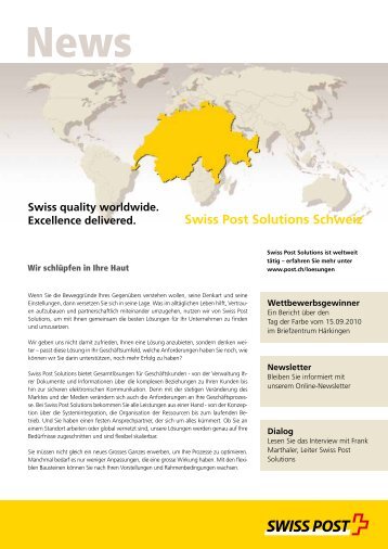 Swiss Post Solutions Schweiz - Die Schweizerische Post