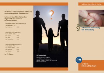 Faltblatt Vaterschaftsanerkennung - Landkreis Potsdam-Mittelmark