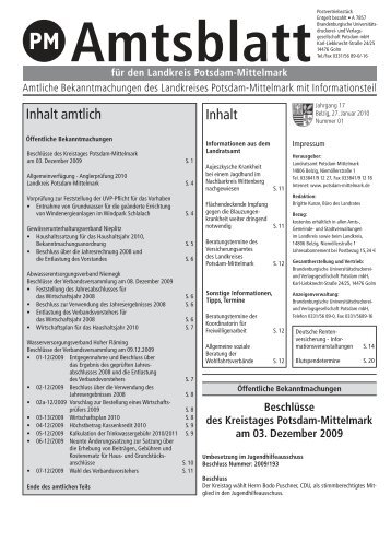 Beschluss - Landkreis Potsdam-Mittelmark