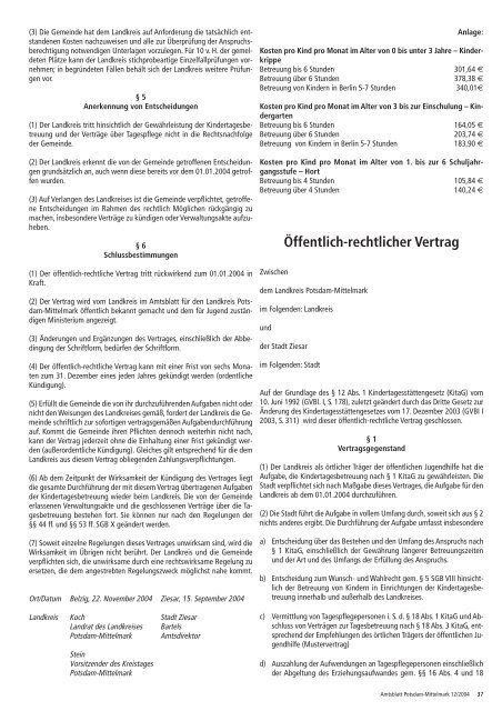 Öffentlich-rechtlicher Vertrag - Landkreis Potsdam-Mittelmark
