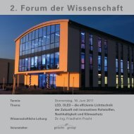 2. Forum der Wissenschaft - Alfred Pracht Lichttechnik GmbH