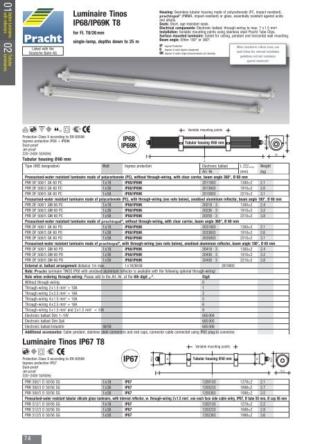 Batten luminaires - Pracht