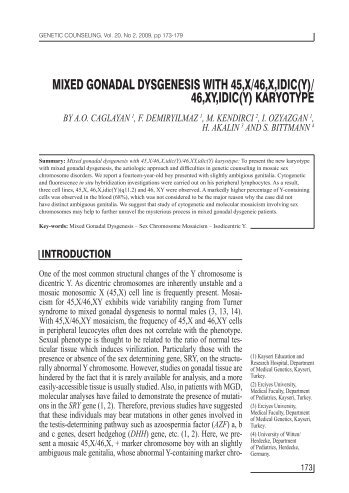 mixed gonadal dysgenesis with 45,x/46,x,idic(y) - Dr. med Stefan ...