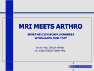 MRI MEETS ARTHRO - Dr. med. Jonas Müller-Hübenthal