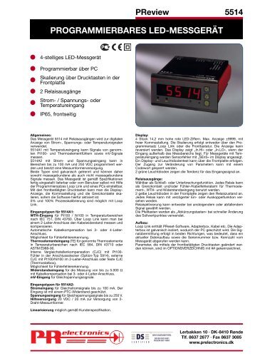 PROGRAMMIERBARES LED-MESSGERÄT - PR electronics