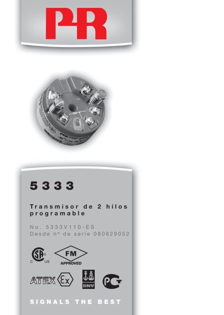 SIGNALS THE BEST Transmisor de 2 hilos ... - PR electronics