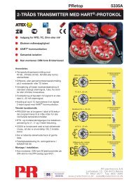 2-TRÅDS TRANSMITTER MED HART®-PROTOKOL - PR electronics