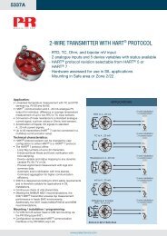 2-wire transmitter with hart® protocol - PR Electronics Inc.