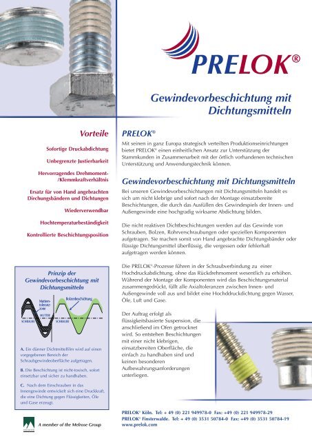 Gewinde- vorbeschich-tung mit Dichtungsmitteln (pdf) - Prelok