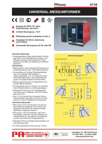 UNIVERSAL-MESSUMFORMER - PR electronics