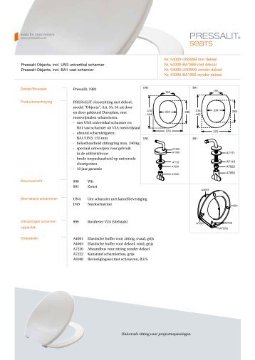 seats for your senses Pressalit Objecta, incl. UN3 ... - Pressalit A/S