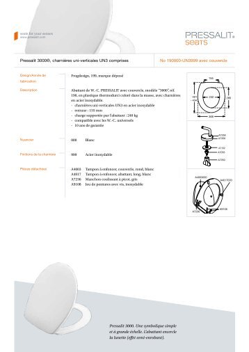 Pressalit 3000®, charnières uni-verticales UN3 ... - Pressalit A/S