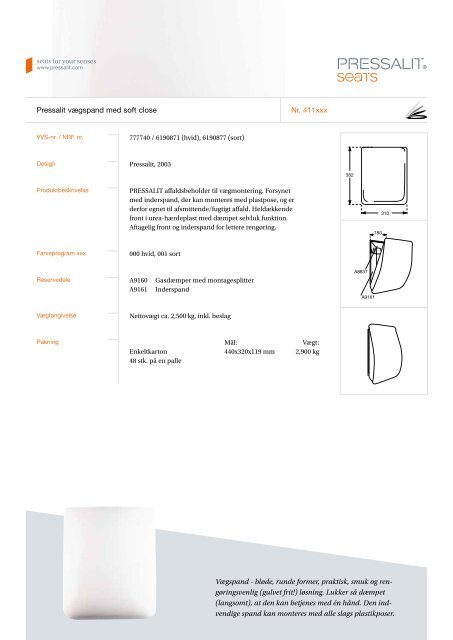 Hent informations side her (PDF) - Pressalit A/S