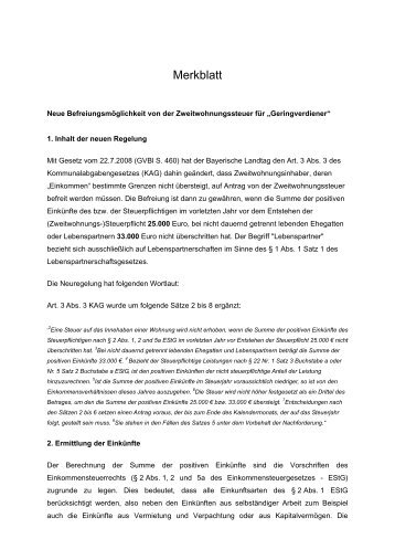 Neue Befreiungsmöglichkeit von der Zweitwohnungssteuer für ...