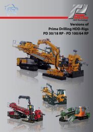 Versions of Prime Drilling HDD-Rigs PD 30/18 RP - PD 100/64 RP