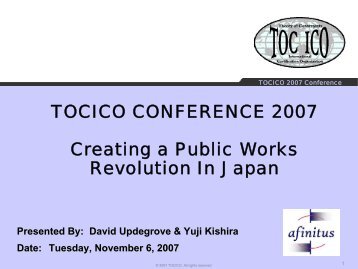TOCICO 2004 Conference Template - openPM