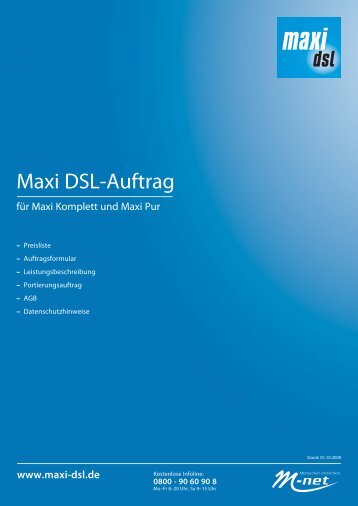 Maxi DSL-Auftrag - M-net