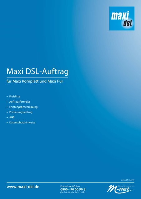 Maxi DSL-Auftrag - M-net