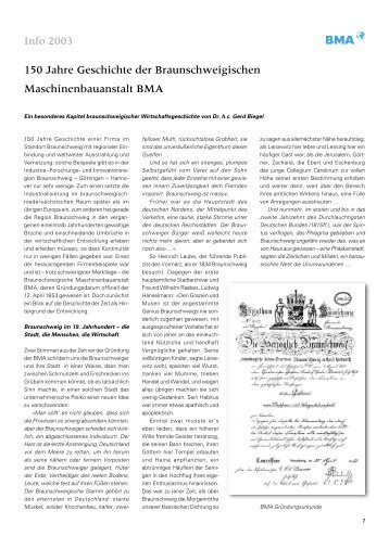 BMA Info 2003 - BMA - Braunschweigische Maschinenbauanstalt AG