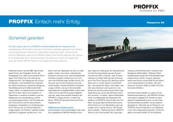 PROFFIX Einfach mehr Erfolg. - PROFFIX Software AG