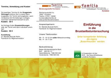 Flyer Brustselbstuntersuchung - Pro Familia