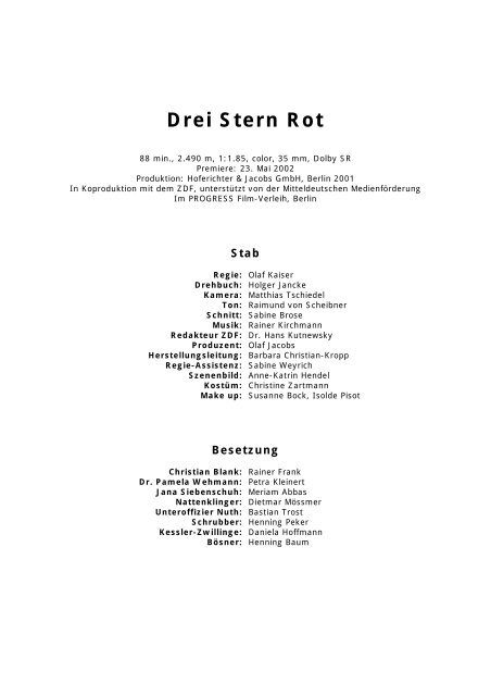 Drei Stern Rot Progress Film Verleih