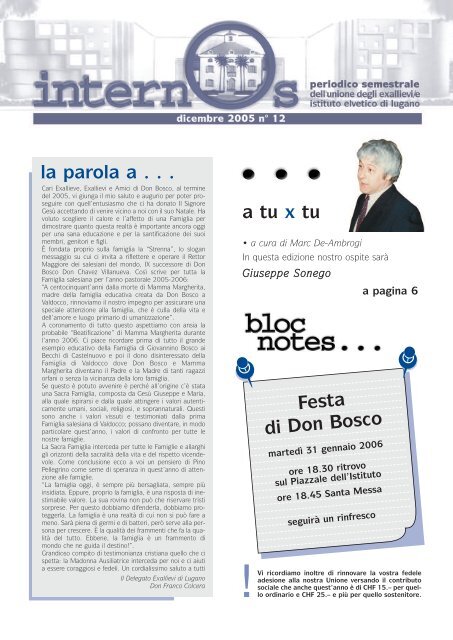 Don Arturo Virilli - Istituto Elvetico web site