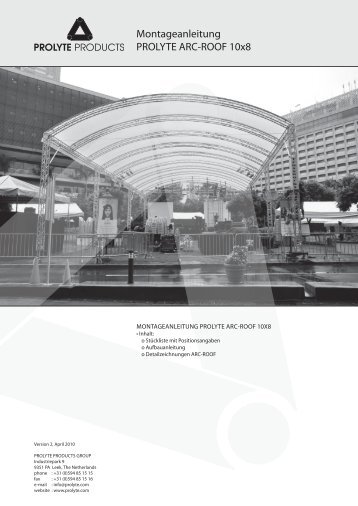 Assembly manual Prolyte roof and outdoor structures