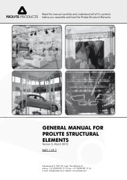 General manual for prolyte structural elements