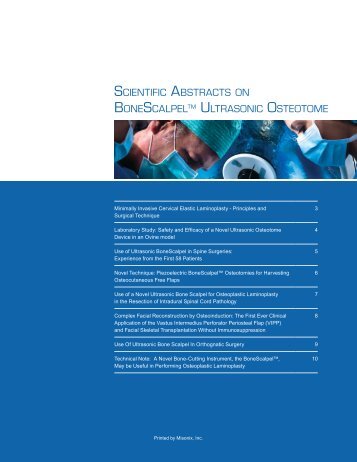 Download Scientific Abstracts on BoneScalpel - Misonix Inc.