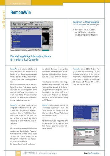 software RemoteWin - Pro/Motion Mechanik + Elektronik + Software