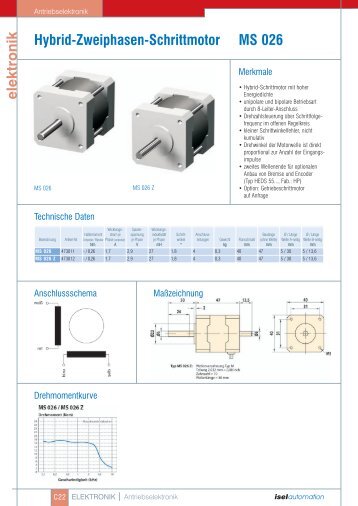 2-Phasen Schrittmotoren MS-Serie - Pro/Motion Mechanik + ...