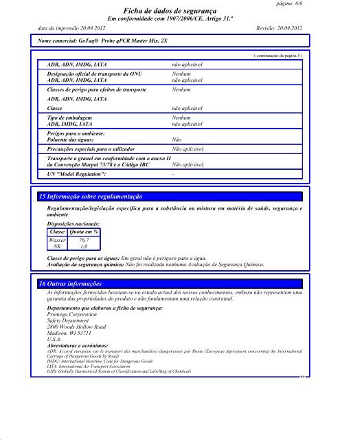 Kit components - Promega