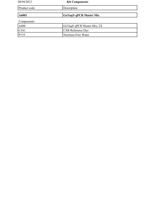 A600 GoTaq® qPCR Maste - Promega