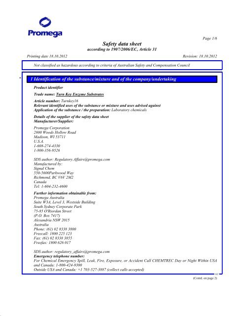 MSDS - Promega