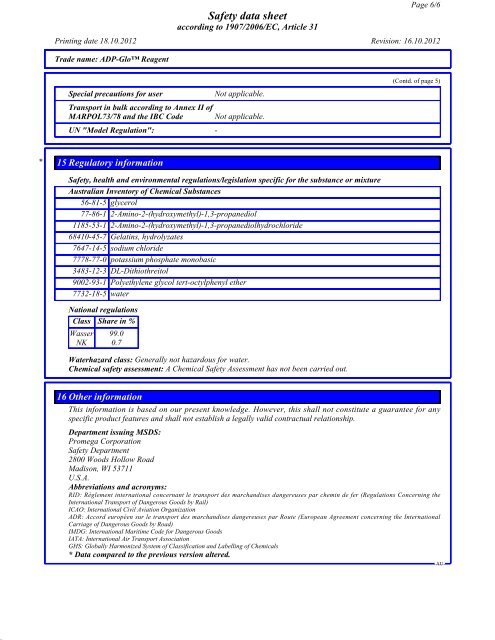 MSDS - Promega