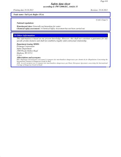 Kit components 10/19/2012 Product code Description ... - Promega