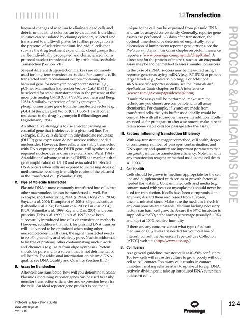 Protocols and Applications Guide (US Letter Size) - Promega